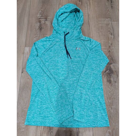 Under Armour HeatGear Women’s M Hoodie Teal Performance Pullover Lightweight - Picture 1 of 10